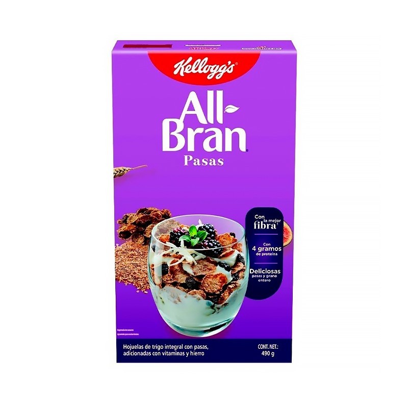 Cereal Kelloggs All Bran Pasas 490 G